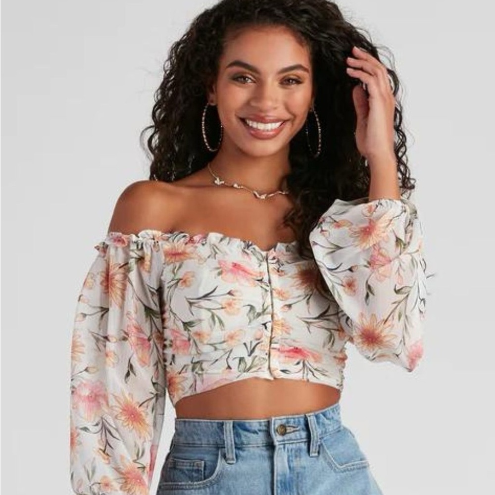Windsor women’s crop Floral Print Women's Top corset in size small